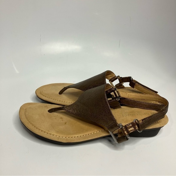 Naturalizer metallic leather t-strap sandals size 8 - Picture 3 of 6
